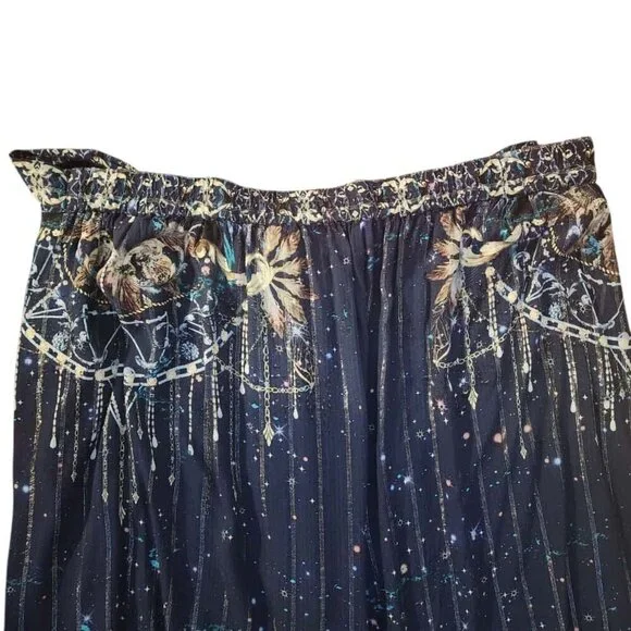 Johnny Was Supernova Wrap Pant Women's Size 2x Navy Blue Shimmer Front Tie - Picture 7 of 9